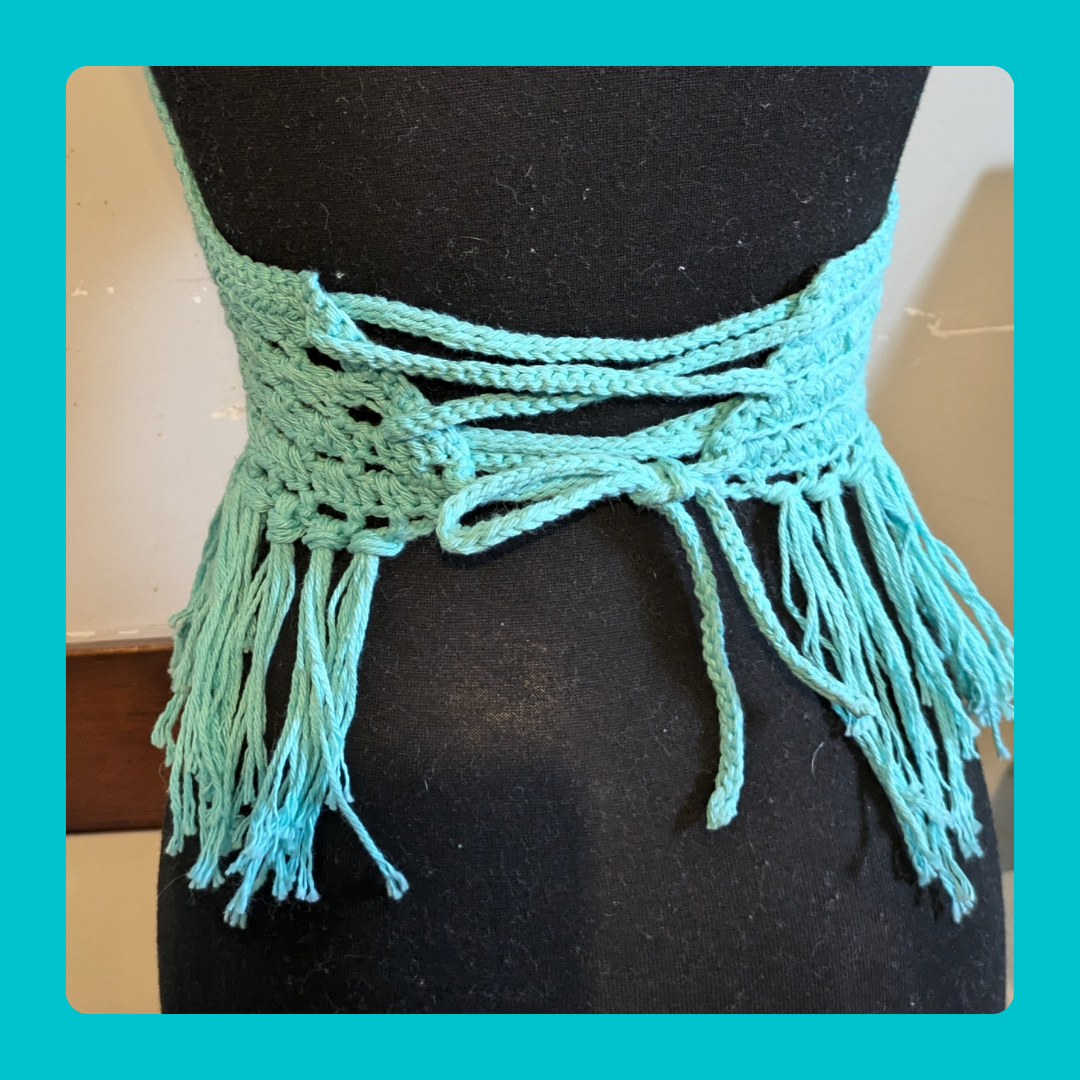 Blue Peekaboo Crocheted Top