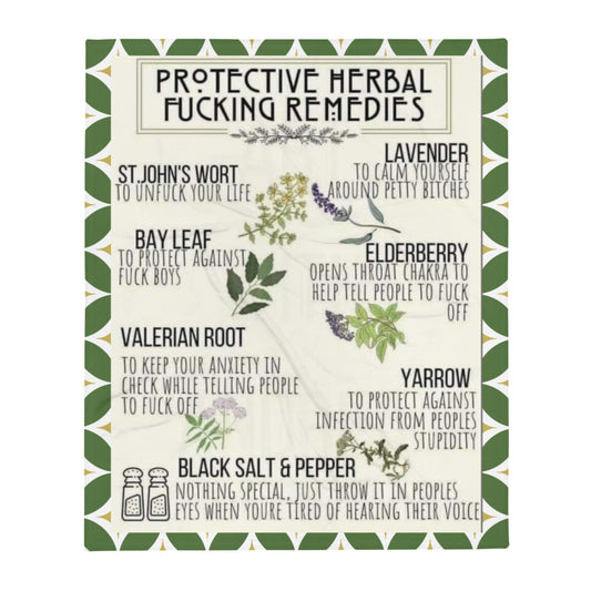 Protective Fucking Herbal Remedies Throw Blanket